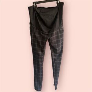 Over Belly Ponte Maternity Pants - Isabel Maternity Black Plaid size XS